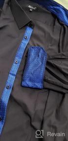 img 5 attached to Polka Dot Patchwork Men'S Formal Dress Shirt With Button Down And Long Sleeves By Alizeal