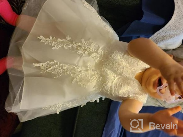 img 1 attached to Stunning Mallimoda Lace Tulle Flower Princess 👗 Wedding Dress – Perfect for Toddler and Baby Girl review by Demond Clenney