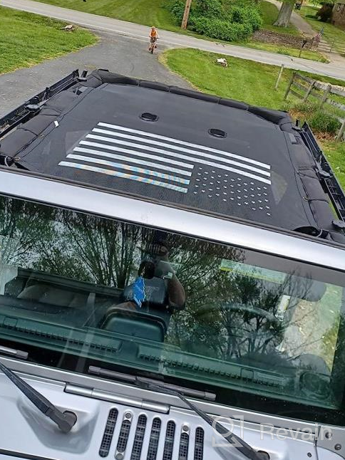 img 1 attached to Protect Your Jeep'S Interior With Voodonala Mesh Sun Shade Bikini Top - Fits 2007-2018 Jeep Wrangler JKU 4 Door With Flag Design review by Kyle Robbins