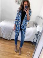 img 1 attached to BISHUIGE Women'S 3/4 Sleeve Cardigans Striped Printed Kimono Loose Cardigan review by Tracey Brown