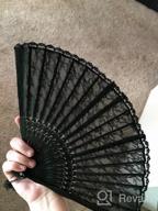 img 1 attached to Meifan Womens Multi Color Handmade Cotton Lace Folding Hand Fan (Black) review by Charity Holloway