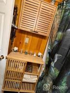 img 1 attached to Bamboo Bathroom Cabinet With Ample Storage - VIAGDO Freestanding Floor Cabinet With Doors And Side Shelves For Organized Living Spaces review by Ryan Morrow