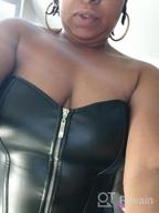 img 1 attached to Fierce and Flattering: bslingerie® Womens Faux Leather Zipper Front Bustier Corset Top Unveiled! review by Charles Thomas