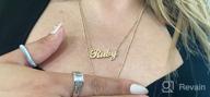 img 1 attached to 18K Gold Plated Custom Name Necklace for Women, Girls, Kids, and Teens 💎 - Personalized Plate Monogram Necklace with Personalized Name - M MOOHAM Gold Name Necklace review by Jeremy Flint