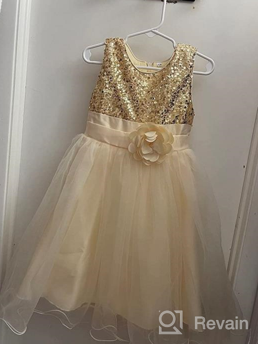 img 1 attached to Sparkling Uhnice Sequin Sleeveless Tulle Flower Girls' Dresses - Stylish Clothing for Little Ones! review by Wayne Espinoza