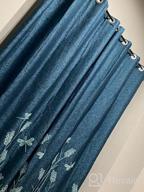 img 1 attached to Melodieux Wheat Embroidery Linen Textured Curtain For Living Room Bedroom, Rustic Farmhouse Style Flax Drape Grommet, Navy/Blue, 52 By 84 Inch (1 Panel) review by Richie Jacobson