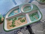 img 1 attached to 5Pcs Dinosaur Dinnerware Set For Kids | Bamboo Plate, Utensils & Bowls | Toddler Self-Feeding Dishes Dishwasher Safe review by Aaron Gonzales