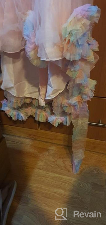 img 1 attached to Enchanting Princess Tulle Dress: 3D Flowers, Rainbow Birthday, Pageant, and Wedding Partywear review by Digna Rodriguez