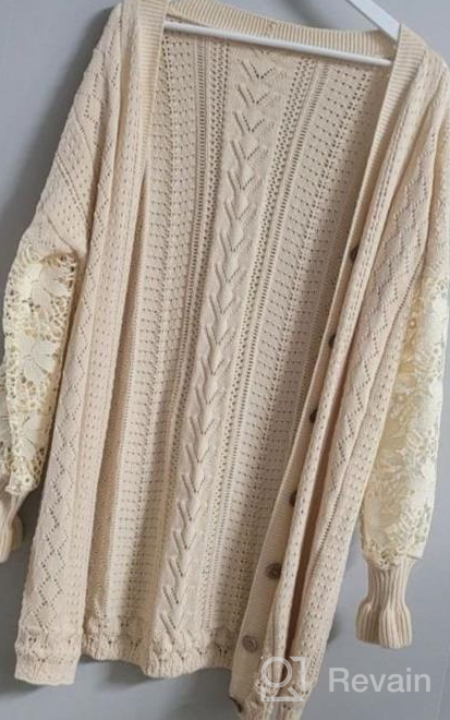 img 1 attached to 🧥 AlvaQ Open Front Long Cardigan for Women - Lightweight Lace Crochet, Casual Loose Button Down Sweater Knit Outwear review by Marcus Block