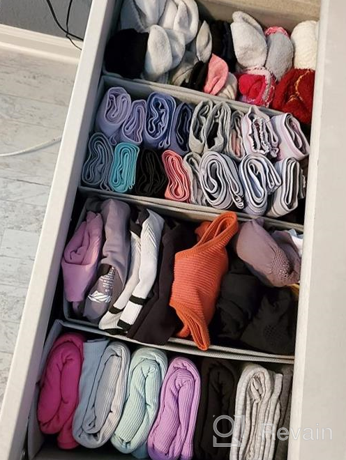 img 1 attached to 12-Pack Foldable Fabric Drawer Organizers for Clothing - Sock, Underwear, Baby Clothes, Bra, Scarf, Belt, Tie Storage - Closet Dividers in Grey review by Patrick Hamman