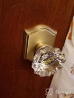 img 1 attached to Brushed Nickel Interior Door Knobs With Lock For Bathroom And Bedroom Doors - CLCTK Premium Glass Door Knob Set review by Steve Beaumont