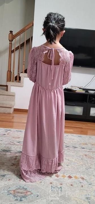 img 1 attached to Graceful And Chic: MITILLY Girls' Backless Lace Flower Party Maxi Dress review by Donna Jones