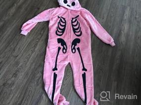 img 5 attached to Spooky &amp; Comfy: ABENCA Skeleton Onesie для девочек — идеальная одежда для сна и костюм на Хэллоуин!