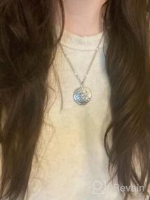 img 6 attached to Настраиваемое ожерелье-медальон в виде сердца с выгравированным текстом - винтажные плавающие медальоны с фотопамятью для женщин и девочек с двумя фотографиями