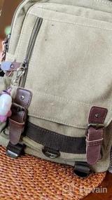 img 4 attached to Sechunk Canvas Backpack: Versatile Crossbody Shoulder Bag For Men And Women