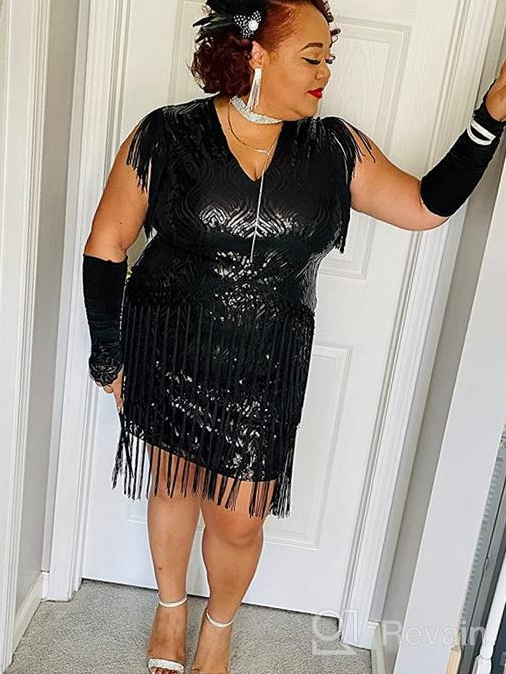 img 1 attached to 💃 Vintage Art Deco Dress - BABEYOND Roaring 20s Sequins Beaded Dress with Long Fringes, Great Gatsby Flapper Dress review by Autumn Campbell