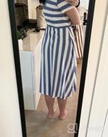 img 1 attached to Striped Midi Dress With Pockets: Casual, Short-Sleeved Women'S Swing Dress By Levaca review by Deanna Belanger