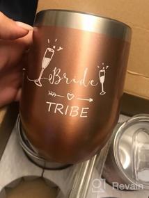 img 8 attached to Set Of 4 Insulated Stainless Steel Wine Tumblers For Bridal Party - Bride Tribe Bridesmaid Proposal Gifts, Ideal For Maid Of Honor, Bachelorette, Wedding Engagement And Bridal Shower