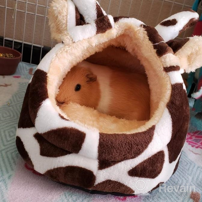 img 1 attached to Cozy Habitat Nesting Bed For Small Animals - Perfect For Guinea Pigs, Hamsters, Hedgehogs, Rats, And Chinchillas - Soft Snuggle Sack With Removable Washable Mat - Brown review by Jason Fanney