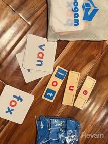 img 6 attached to Coogam деревянные короткие буквы для чтения гласных, сортировка орфографических игр, визуальные слова, карточки с алфавитом, головоломка, развивающая игрушка Монтессори, подарок для детей 3, 4, 5 лет