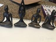 картинка 1 прикреплена к отзыву Статуэтки для медитации и йоги OwMell, керамическое украшение для комнаты, фигурка зена для йоги, набор из 4 штук, черного цвета, для декорации дома. от Kartik Starks