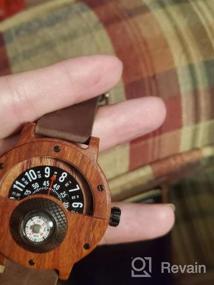 img 6 attached to Men'S Lightweight Handmade Wooden Watch - GORBEN Compass Turntable Quartz Sports Timepiece