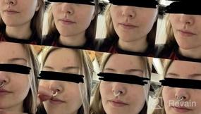 img 5 attached to Non-Pierced Septum Nose Rings Clip On Faux Piercing Jewelry For Women & Men - QWALIT Fake Nose Rings Hoop Fake Septum Jewelry