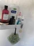 img 1 attached to White Plastic Adhesive Shower Caddy Shelf With Shampoo Holder - Bathroom Wall Storage Organizer Basket By YOHOM review by Karl Swift
