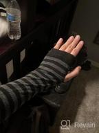 img 1 attached to Bellady 3 Pairs Striped Arm Warmers Fingerless Gloves For Women review by Sarah Wilson