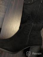 img 1 attached to SHIBEVER Cowboy Boots For Women Pointed Toe Pull-On Cowgirl Boots Mid Calf Western Embroidered Booties review by Ellen Chase