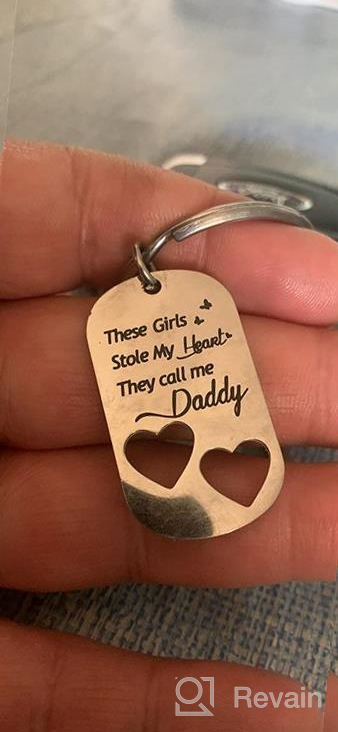 img 1 attached to HOFOYA Family Gifts Keychain Set: Express Love with Father, Mother & Daughter Charm Pendant Keychains review by Clint Fick