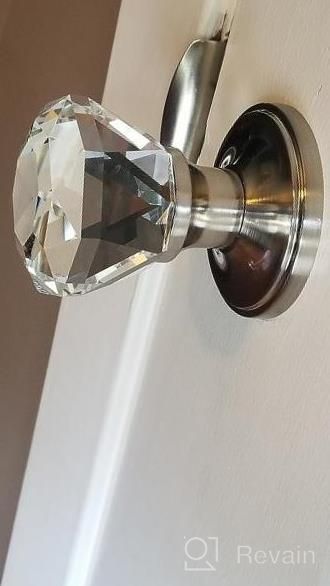 img 1 attached to Satin Nickel Finish 6 Pack Knobonly Clear Crystal Door Knobs, Heavy Duty Glass Privacy Handles For Interior Doors Bedroom Bathroom With Modern Design review by Dan Venegas