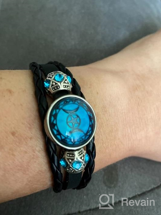 img 1 attached to WUSHIMAOYI Triple Moon Goddess Bracelet: Personalize Your Style with Customizable Braid Leather Jewelry review by Jessica Washington