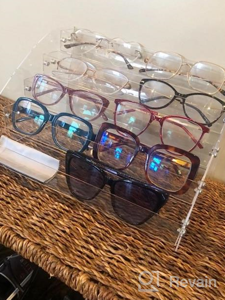 img 1 attached to Clear Eyeglasses Display Case Sunglasses Organizer Tray Box Tabletop Holder Stand - 5 Layer MineSign Sticker Display review by Dennis Moonin