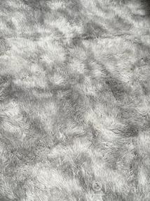 img 4 attached to Black Soft Shag Faux Fur 3X5 Area Rug Non-Slip Plush Fluffy Comfy Rugs For Bedroom Living Room Babys Care Crawling Carpet