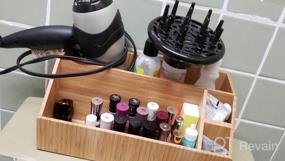 img 8 attached to Bamboo Bathroom Organizer Tray Caddy - Perfect For Beauty Products, Hair Care, Makeup, And More