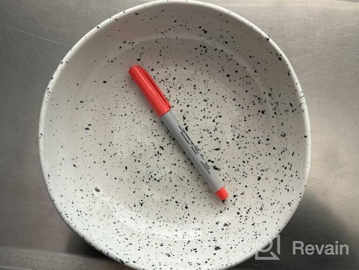 img 1 attached to Roro Hand-Molded Ceramic Stoneware Pasta And Dinner Bowl, Set Of 2 - Lunar White With Speckled Design, 7.5 Inches Diameter X 2.5 Inches Tall Each review by Jabari Campbell