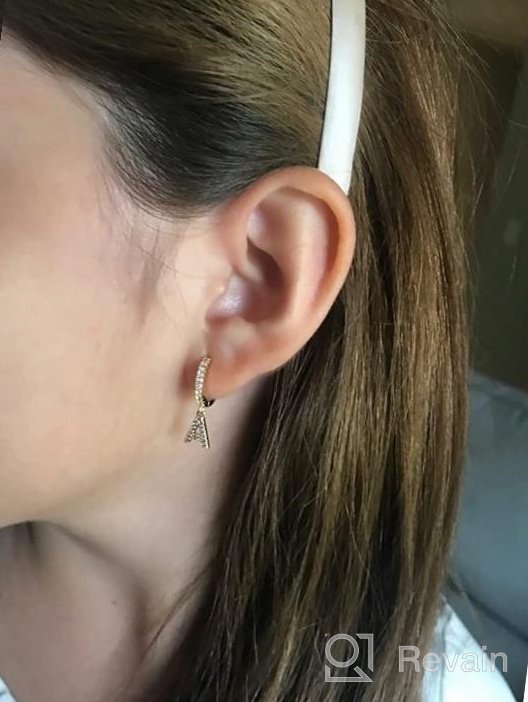 img 1 attached to 925 Sterling Silver Initial Earrings - 💎 Perfect Hypoallergenic Jewelry Gifts for Girls and Women review by Dana Rodriguez