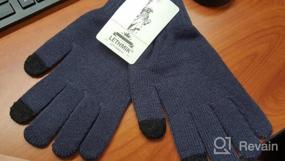 img 6 attached to Женские однотонные волшебные вязаные перчатки LETHMIK, зимняя шерстяная подкладка с сенсорными пальцами