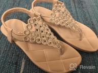 img 1 attached to Boho Chic Women'S Flat Sandals With Rhinestone Embellishments For Summer Beach, Walking And Casual Wear review by Steven Guevara