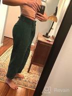 img 1 attached to Casual High Waisted Corduroy Pants for Women 👖 - Loose Fit Straight Leg Trousers with Pockets by EVALESS review by Montez Parson