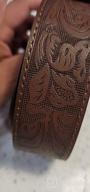 img 1 attached to Brown Leather Men's Accessories with Embossed Western Scrollwork review by Prince Aguirre
