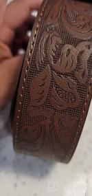 img 8 attached to Brown Leather Men's Accessories with Embossed Western Scrollwork