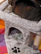 img 1 attached to Grey Cat Tree With Sisal Scratching Posts, Plush Perch, And Playhouse - BEWISHOME Small Cat Condo Furniture For Kittens And Cats - Kitty Activity Center And Bed With Tower Design review by Tim Curd