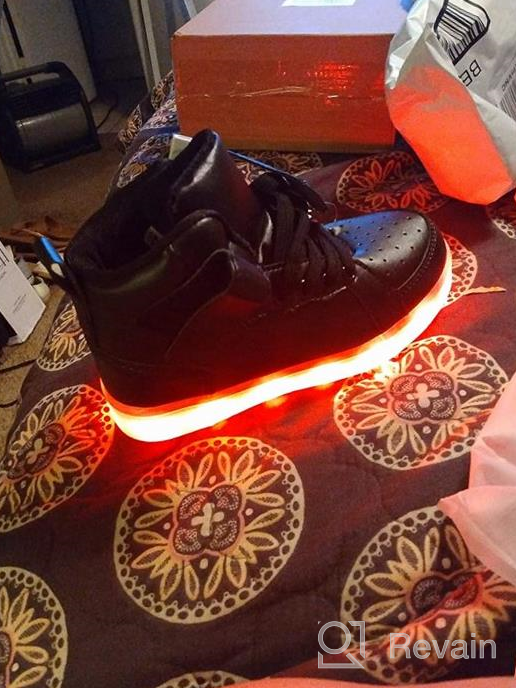 img 1 attached to Wajin LED Light Up Shoes: High Top Sneakers for Kids - 👟 USB Charging, Flashing Luminous Design - Perfect Gift for Boys, Girls & Toddlers review by Justin Munajj