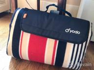 img 1 attached to Extra Large Outdoor Picnic Blanket Tote With Waterproof Backing - 79" X 79", Navy/Red Stripe For Spring & Summer review by Tim Bunker