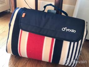 img 8 attached to Extra Large Outdoor Picnic Blanket Tote With Waterproof Backing - 79" X 79", Navy/Red Stripe For Spring & Summer