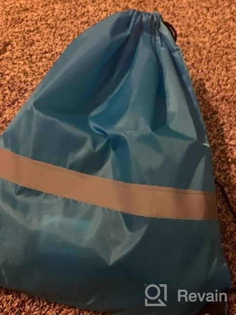 img 1 attached to Reflective Drawstring Backpacks In Bulk - Cinch Bags For Kids, Women And Men review by Shah Nelson
