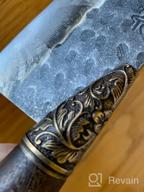 img 1 attached to Experience The Ultimate Precision: Handmade 8 Inch LongQuan Santoku Knife With Full Tang Pear Wood Handle And 9Cr18Mov Steel - Perfect For Home Kitchen And Restaurant - Comes In A Gift Box review by Steve Yang