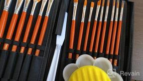 img 7 attached to Complete Acrylic Painting Brush Set - 15 High-Quality Nylon Brushes, Paint Knife, Sponge & Palette In A Portable Case For Beginners & Pros, Ideal For Acrylic Painting